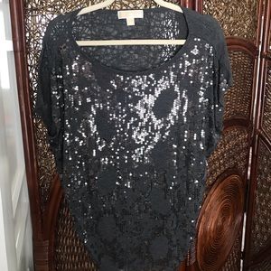Grey Sequin Michael Kors Top